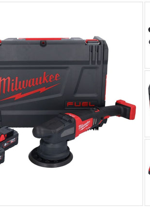 Milwaukee M18 FROP21-502X Akku Exzenter Polierer 18 V 150 mm ( 4933478837 ) Brushless + 2x Akku 5,0 Ah + Ladegerät + HD-Box