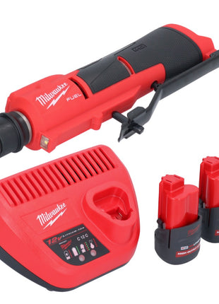 Milwaukee M12 FTB-252 akumulatorowa frezarka do opon 12 V 7/16" Hex bezszczotkowa + 2x akumulator 2,5 Ah + ładowarka