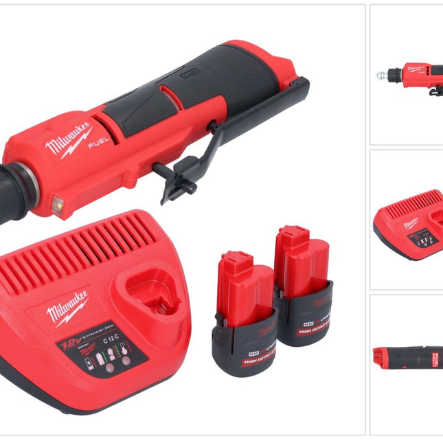 Milwaukee M12 FTB-252 Akku Reifenaufrauer 12 V 7/16" Hex Brushless + 2x Akku 2,5 Ah + Ladegerät 