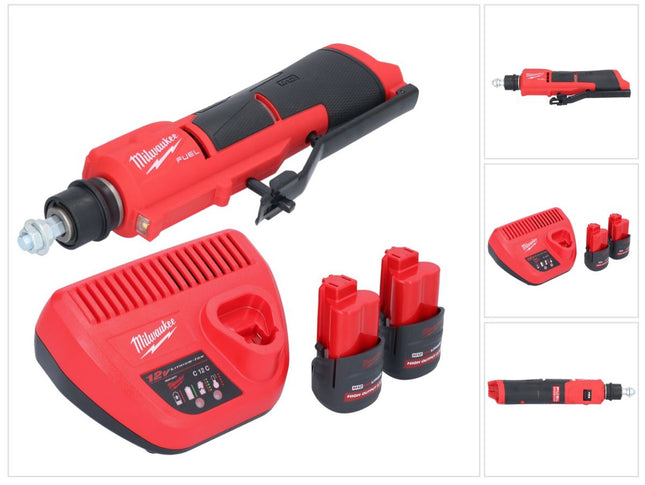 Milwaukee M12 FTB-252 Smerigliatrice a batteria 12 V 7/16" Hex Brushless + 2x batteria 2,5 Ah + caricabatteria