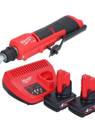 Milwaukee M12 FTB-402 desbastadora de neumáticos a batería 12 V 7/16" Hex Brushless + 2x batería 4.0 Ah + cargador