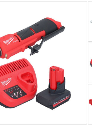 Milwaukee M12 FTB-501 desbastadora de neumáticos a batería 12 V 7/16" Hex Brushless + 1x batería 5.0 Ah + cargador