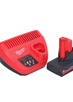 Milwaukee M12 FTB-501 desbastadora de neumáticos a batería 12 V 7/16" Hex Brushless + 1x batería 5.0 Ah + cargador