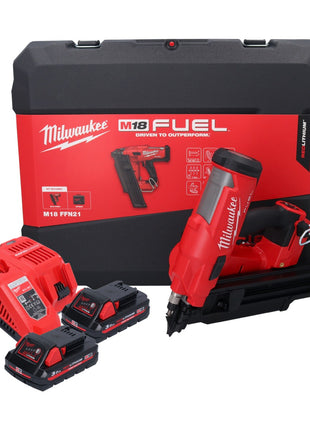 Milwaukee M18 FFN21-302C Akku Nagler 18 V 50 - 90 mm Brushless + 2x Akku 3,0 Ah + Ladegerät + Koffer