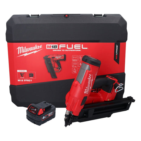 Milwaukee M18 FFN21-401C Akku Nagler 18 V 50 - 90 mm Brushless + 1x Akku 4,0 Ah + Koffer - ohne Ladegerät