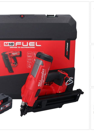 Milwaukee M18 FFN21-501C Akku Nagler 18 V 50 - 90 mm Brushless + 1x Akku 5,0 Ah + Koffer - ohne Ladegerät