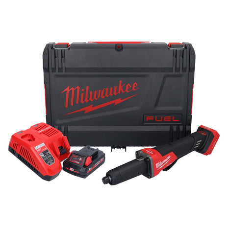 Amoladora recta a batería Milwaukee M18 FDGROVPDB-301X 18 V sin escobillas + 1x batería 3.0 Ah + cargador + caja HD