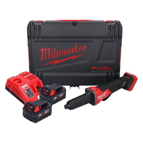 Milwaukee M18 FDGROVPDB-402X Akumulatorowa szlifierka prosta 18 V bezszczotkowa + 2x akumulator 4,0 Ah + ładowarka + pudełko HD