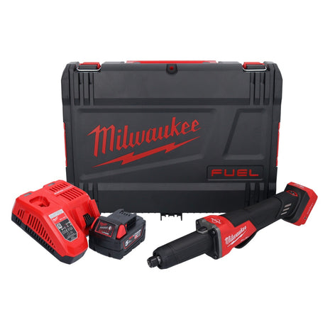 Milwaukee M18 FDGROVPDB-501X Akumulatorowa szlifierka prosta 18 V bezszczotkowa + 1x akumulator 5,0 Ah + ładowarka + pudełko HD