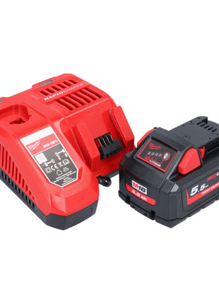 Milwaukee M18 FDGROVPDB-551X Akku Geradschleifer 18 V Brushless + 1x Akku 5,5 Ah + Ladegerät + HD Box