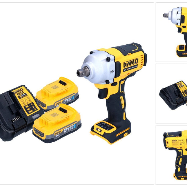 Avvitatore a impulsi a batteria DeWalt DCF 892 E2 18 V 812 Nm 1/2" brushless + 2x batteria Powerstack 1,7 Ah + caricatore