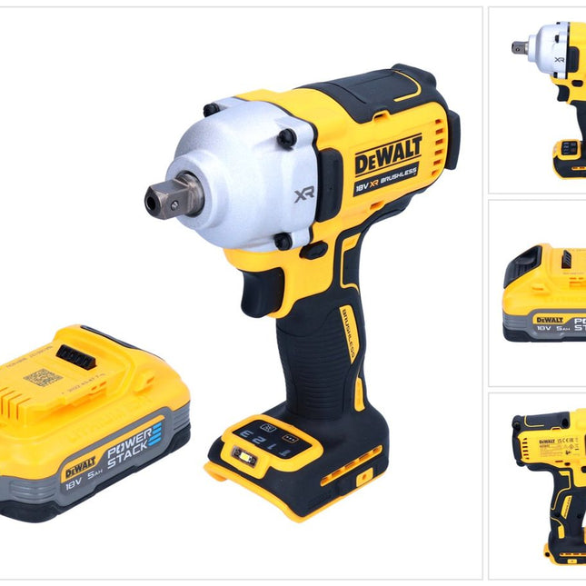 Avvitatore a impulsi a batteria DeWalt DCF 892 N 18 V 812 Nm 1/2" brushless + 1x batteria Powerstack 5,0 Ah - senza caricabatterie