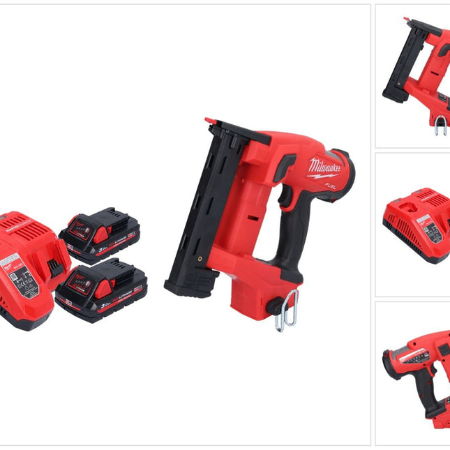 Milwaukee M18 FNCS18GS-302X Akku Tacker 18 V 9,5 - 38 mm Brushless + 2x Akku 3,0 Ah + Ladegerät + HD Box