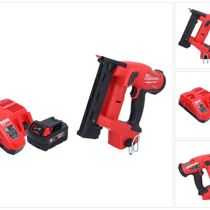 Milwaukee M18 FNCS18GS-501X Akku Tacker 18 V 9,5 - 38 mm Brushless + 1x Akku 5,0 Ah + Ladegerät + HD Box