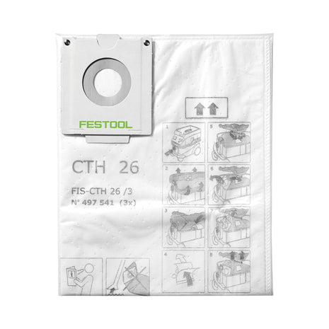 Festool FIS-CTH 48/3 Safety filter bag 3 pcs. dust class H ( 497542 ) for mobile dust extractor CTH 48