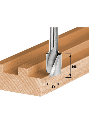 Festool HW Spi S8 D8/25 Spiralnutfräser 8 x 25 x 55 x 8 mm ( 490979 ) für Oberfräse OF 900, OF 1000, OF 1010, OF 1010 R, OF 1400, OF 2000, OF 2200