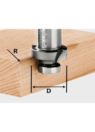 Festool HW R4-OFK 500 Abrundfräser 27,0 x 4,0 mm ( 490094 ) für Kantenfräse OFK 500