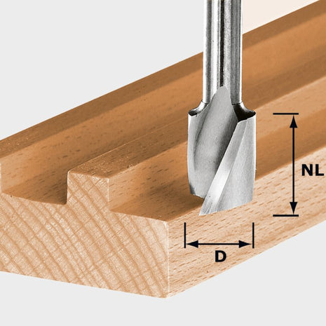 Festool HS Spi S8 D18/25 Spiralnutfräser 18 x 25 x 57 x 8 mm ( 490950 ) für Oberfräse OF 900, OF 1000, OF 1010, OF 1010 R, OF 1400, OF 2000, OF 2200