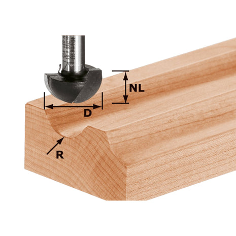 Festool HW S8 R6,35 Hohlkehlfrser 12,70 x 10 x 40 x 8 mm ( 490984 ) fr Dfonceuse OF 900, OF 1000, OF 1010, OF 1010 R, OF 1400, OF 2000, OF 2200