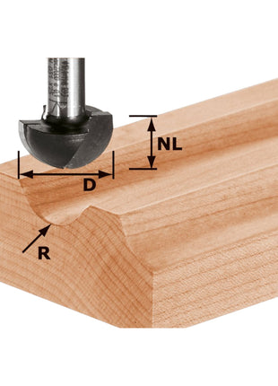 Festool HW S8 R6,35 Hohlkehlfrser 12,70 x 10 x 40 x 8 mm ( 490984 ) fr Dfonceuse OF 900, OF 1000, OF 1010, OF 1010 R, OF 1400, OF 2000, OF 2200