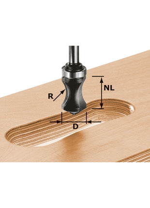 Festool HW S8 R16/NL32 Griffleistenfräser 19 x 19 x 68 x 16 x 8 mm ( 491033 ) für Oberfräse OF 900, OF 1000, OF 1010, OF 1010 R, OF 1400, OF 2000, OF 2200