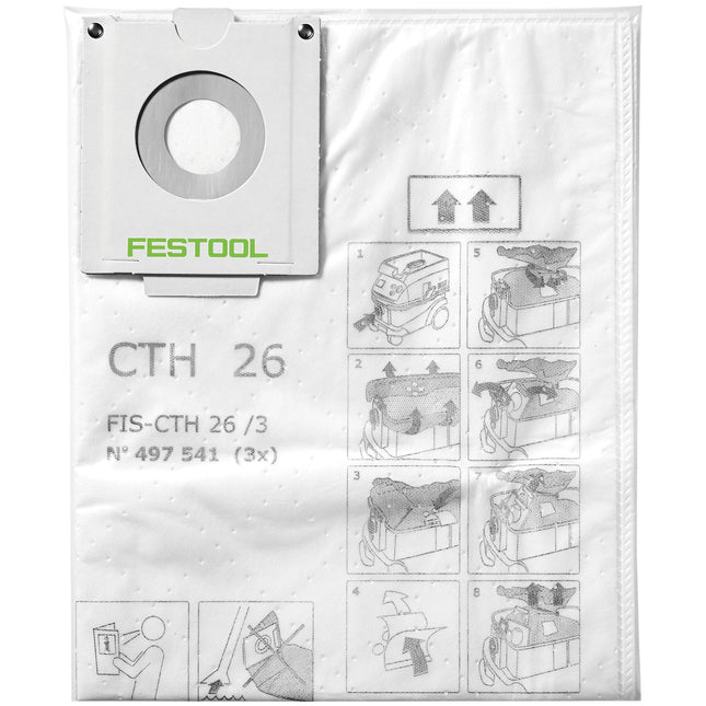 Festool FIS-CTH 26/3 Sacco filtro di sicurezza 24 l classe di polvere H 3 pz. ( 497541 ) per aspiratore mobile CTH 26