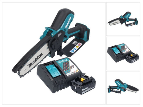 Motosierra a batería Makita DUC 150 RM01 18 V 15 cm sin escobillas + 1x batería 4,0 Ah + cargador