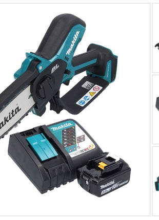 Makita DUC 150 RT01 Akku Kettensäge 18 V 15 cm Brushless + 1x Akku 5,0 Ah + Ladegerät