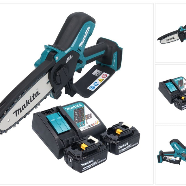 Makita DUC 150 RG201 Akku Kettensäge 18 V 15 cm Brushless + 2x Akku 6,0 Ah + Ladegerät
