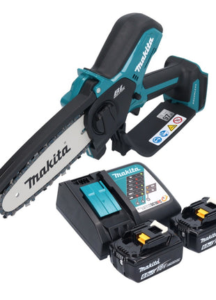 Makita DUC 150 RG201 Akumulatorowa pilarka łańcuchowa 18 V 15 cm bezszczotkowa + 2x akumulator 6,0 Ah + ładowarka