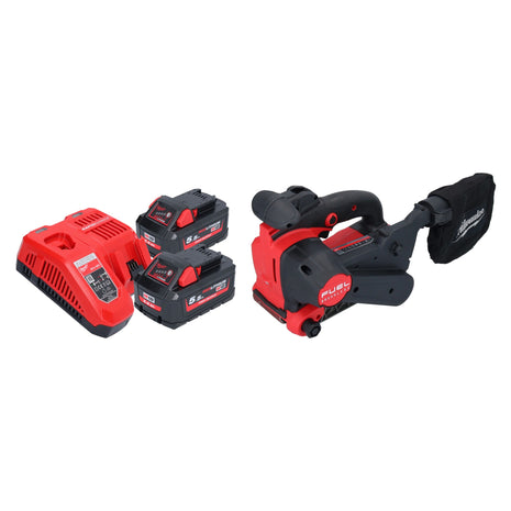 Milwaukee M18 FBTS75-552 Akku Bandschleifer 18 V 75 x 457 mm Brushless + 2x Akku 5,5 Ah + Ladegerät