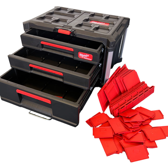 Milwaukee PACKOUT 2 + 1 cassetto Cassetta portautensili Cassetta portautensili 363 x 564 x 414 mm ( 4932493190 ) Organizzatore di cassetti