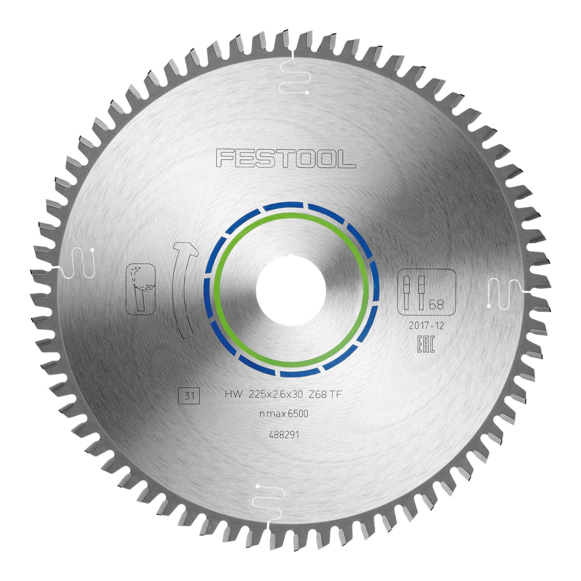 Festool HW 225x2 6x30 TF68 Kreissaegeblatt Aluminium Plastics 488291 225 x 2 6 x 30 mm 68 Zaehne fuer Aluminium NE Metalle Kunststoffe PVC 1 - toolbrothers