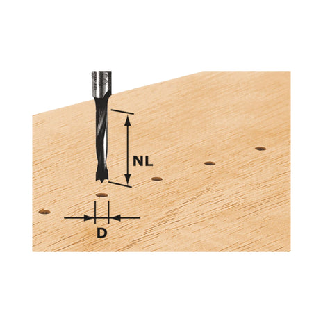 Festool HW D3/16 Dbelbohrer 3 x 16 x 55 x 8 mm ( 491065 ) fr Dfonceuse OF 900, OF 1000, OF 1010, OF 1010 R, OF 1400