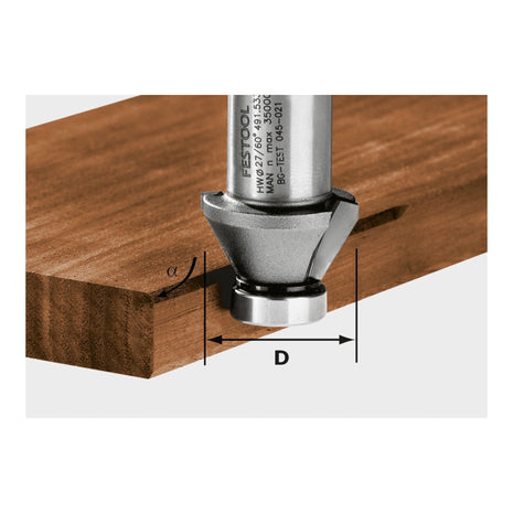 Festool HW 45-OFK 500 Fasefrser ( 490090 ) pour le chanfreinage de collets en plastique ou en bois massif