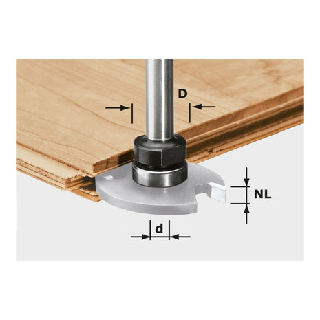 Wrzeciono frezarskie Festool S8 1,5-5 KL16 43 x 6 x 16 mm ( 499803 ) odpowiednie do frezowania rowków w połączeniu z frezami szczelinowymi