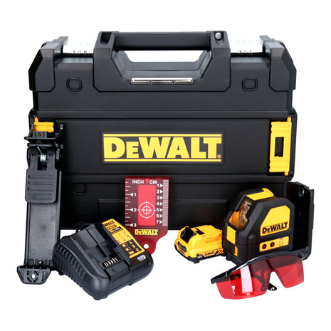 DeWalt DCE 088 D1R láser de línea a batería 12 V rojo + 1x batería 2,0 Ah + cargador + TSTAK