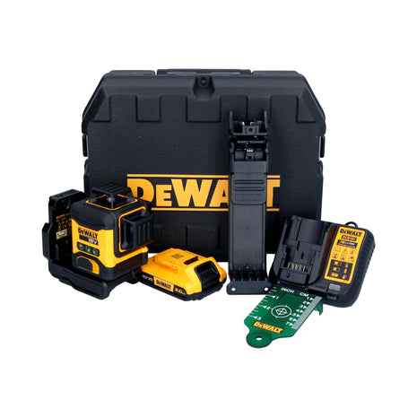 DeWalt DCLE 34031 D1 Akku Linienlaser 18 V 3x 360° grün + 1x Akku 2,0 Ah + Ladegerät + Koffer