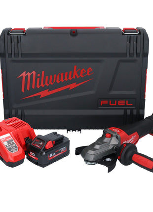 Milwaukee M18 FSAGF125XPDB-801X Akku Flachkopf Winkelschleifer 18 V 125 mm Brushless + 1x Akku 8,0 Ah + Ladegerät + HD Box