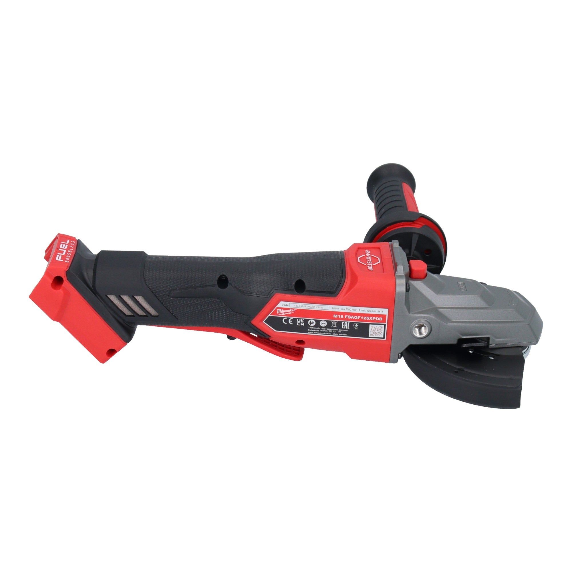 Milwaukee M18 FSAGF125XPDB 802X Akku Flachkopf Winkelschleifer 18 V 125 mm Brushless 2x Akku 8 0 Ah Ladegeraet HD Box 4 - toolbrothers
