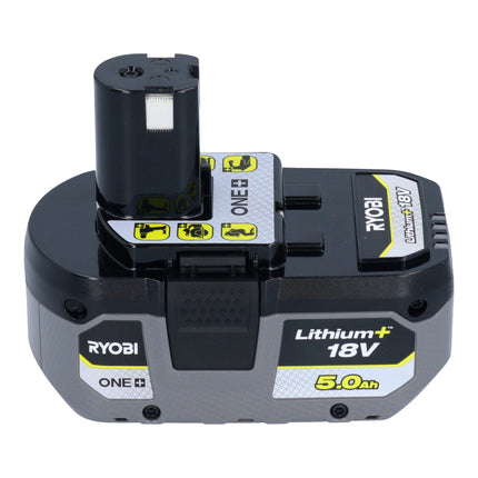 RYOBI RB18LL50F12B 2x batteria ricaricabile 18 V 5,0 Ah / 5000 mAh Li-Ion ( 5133004831 ) con indicatore del livello di carica
