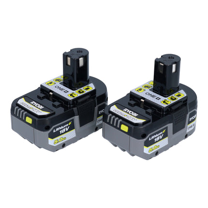 RYOBI RB18LL50F12B 2x batteria ricaricabile 18 V 5,0 Ah / 5000 mAh Li-Ion ( 5133004831 ) con indicatore del livello di carica