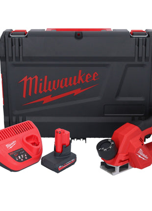 Milwaukee M12 BLP-501X Akku Hobel 12 V 51 mm Brushless + 1x Akku 5,0 Ah + Ladegerät + HD Box