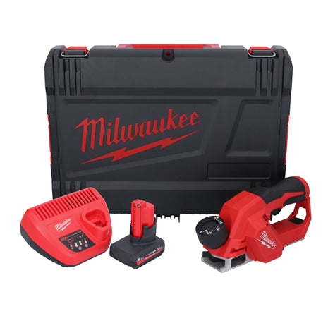 Raboteuse sur batterie Milwaukee M12 BLP-501X 12 V 51 mm brushless + 1x batterie 5,0 Ah + chargeur + boîtier HD