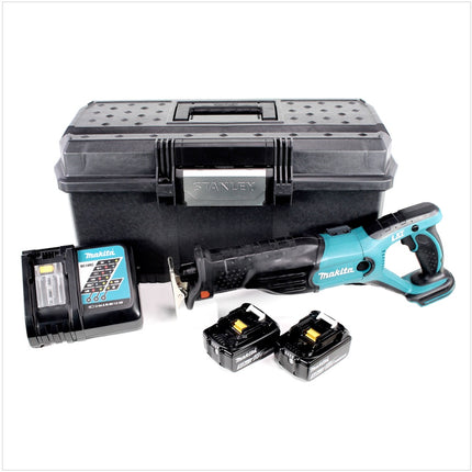 Makita DJR 181 RTK Akku Reciprosäge 18 V Säbelsäge im Stanley Koffer + 2x 5,0 Ah Akku + Ladegerät - Toolbrothers