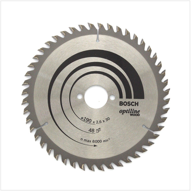 Bosch Kreissägeblatt Optiline Wood OP WO H 190 x 30 x 2,6 mm 190 mm 48 Zähne ( 2608640617 ) - Toolbrothers