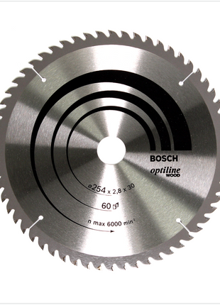 Bosch Kreissägeblatt Optiline Wood OP WO B 254 x 30 x 2,8 mm 254 mm 60 Wechselzähne ( 2608640444 ) - Toolbrothers