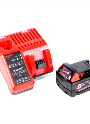 Milwaukee M18 BP - 501 18 V Akku Hobel in Stanley TSTAK Box + M18 B5 5,0 Ah Akku + M12 - 18 Ladegerät - Toolbrothers