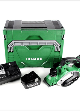 Hitachi P 18 DSL Li-Ion 18 V Akku Hobel 82 mm + Hitachi Sytem Case HSC Typ 3 + 2x Hitachi BSL 1860 18 V 6,0 Ah + 1x Hitachi UC 18YSL3 Akku Ladegerät 14,4 - 18 V - Toolbrothers