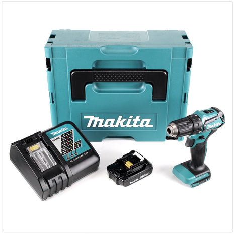 Makita DDF 483 RA1J Akku Bohrschrauber 18 V 40 Nm Brushless + 1x Akku 2,0 Ah + Ladegerät + Makpac - Toolbrothers